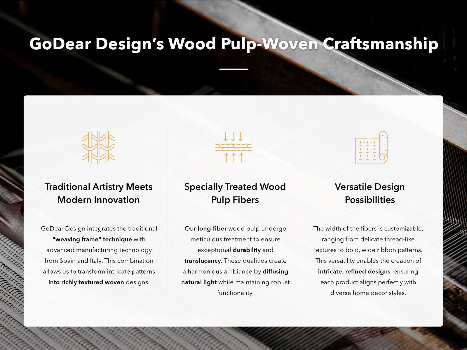 About Us for GoDear Designs Wood Pulp-Woven Craftsmanship